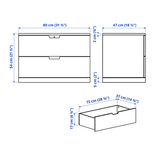 NORDLI - 抽屜櫃/2抽, 白色 | IKEA 線上購物 - PE851838_S4