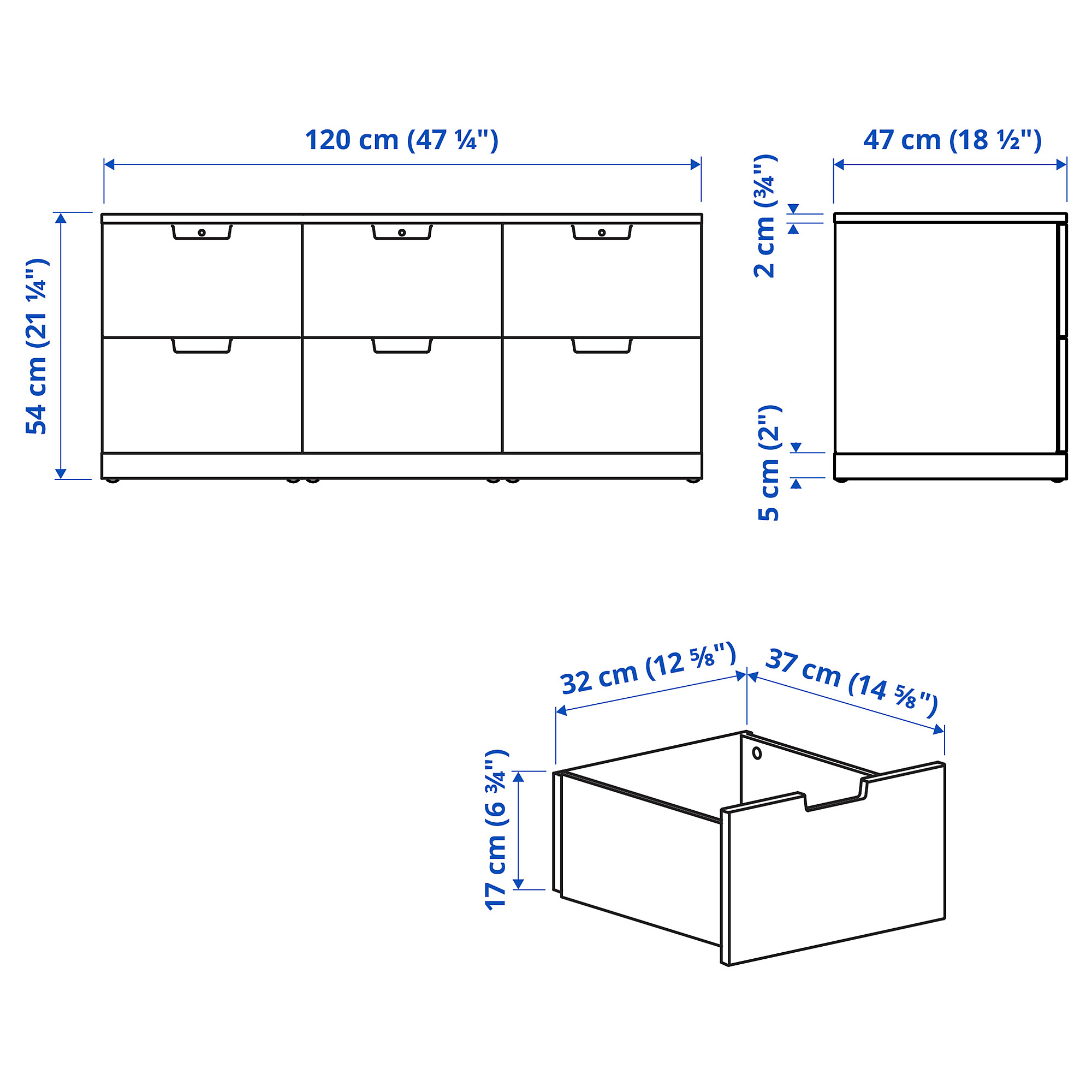 NORDLI chest of 6 drawers