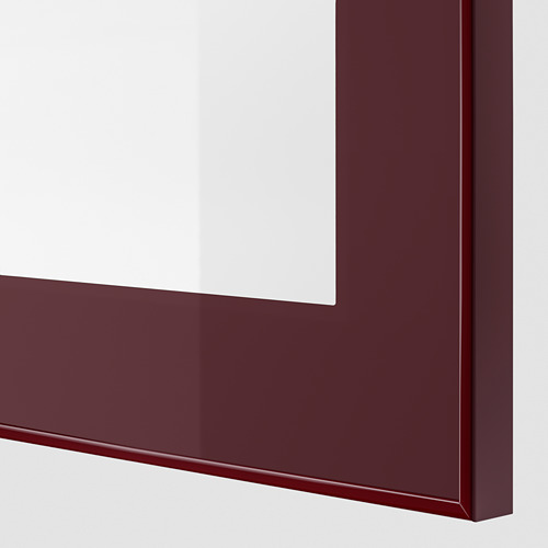GLASSVIK - 玻璃門板, 深紅棕色/透明玻璃 | IKEA 線上購物 - PE753402_S4