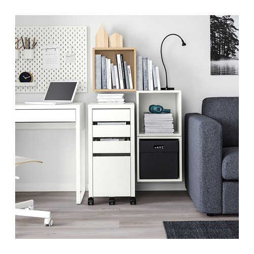 EKET - wall-mounted cabinet combination, white stained oak effect/white | IKEA Taiwan Online - PH161203_S4