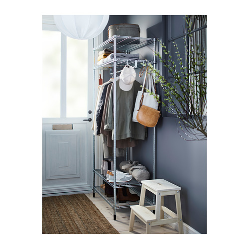 OMAR shelving unit with clothes rail