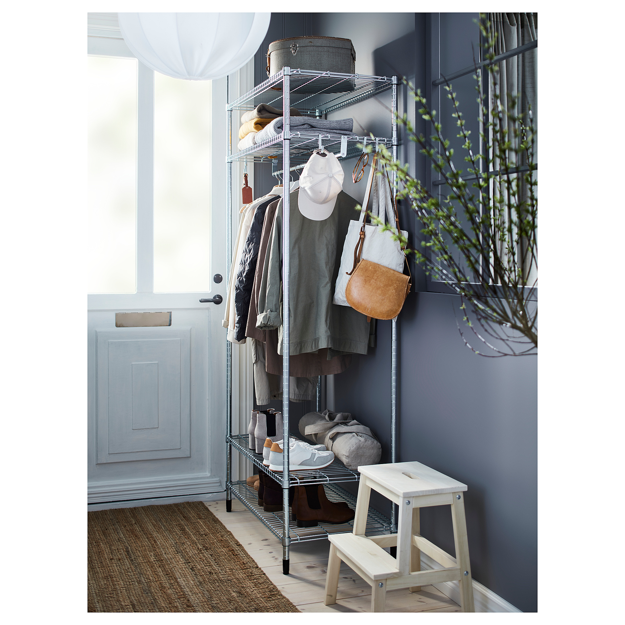 OMAR shelving unit with clothes rail