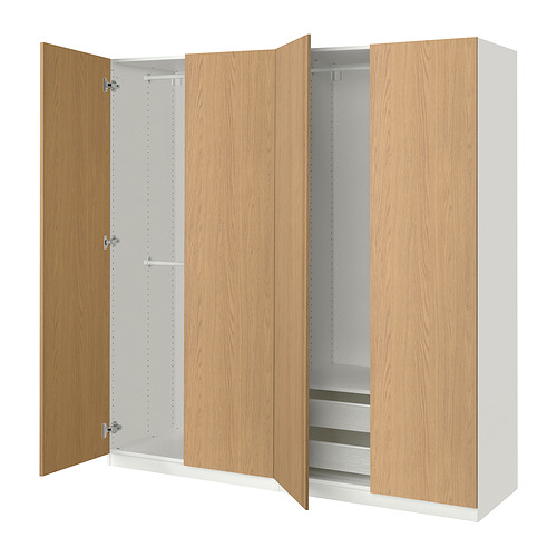 PAX/STORKLINTA - 衣櫃/衣櫥組合, 白色/橡木紋, 200x60x201 公分 | IKEA 線上購物 - PE956204_S4