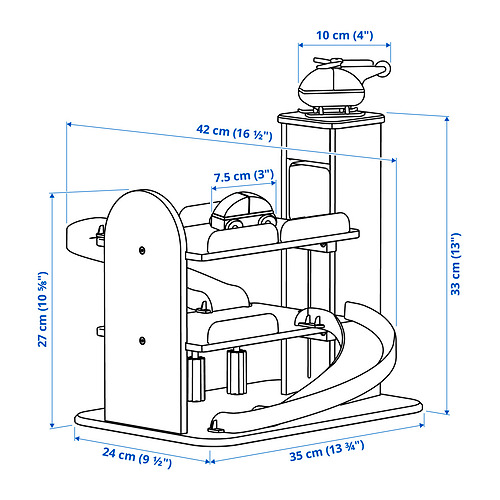 LILLABO 停車場玩具, 附玩具車及直升機