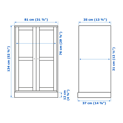 HAVSTA - 玻璃門櫃附踢腳板, 深棕色 透明玻璃 | IKEA 線上購物 - PE753606_S4