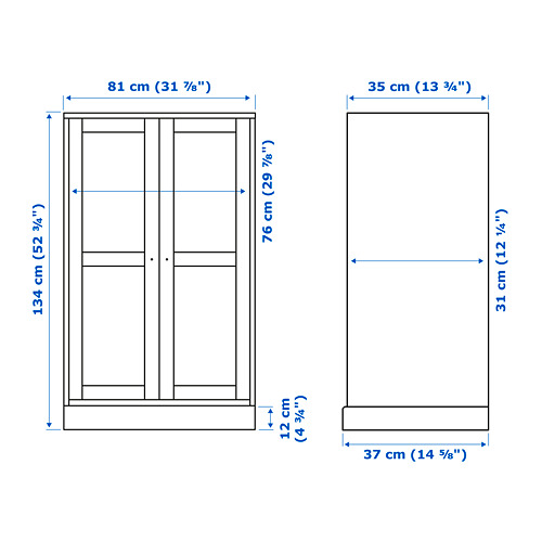 HAVSTA glass-door cabinet with plinth