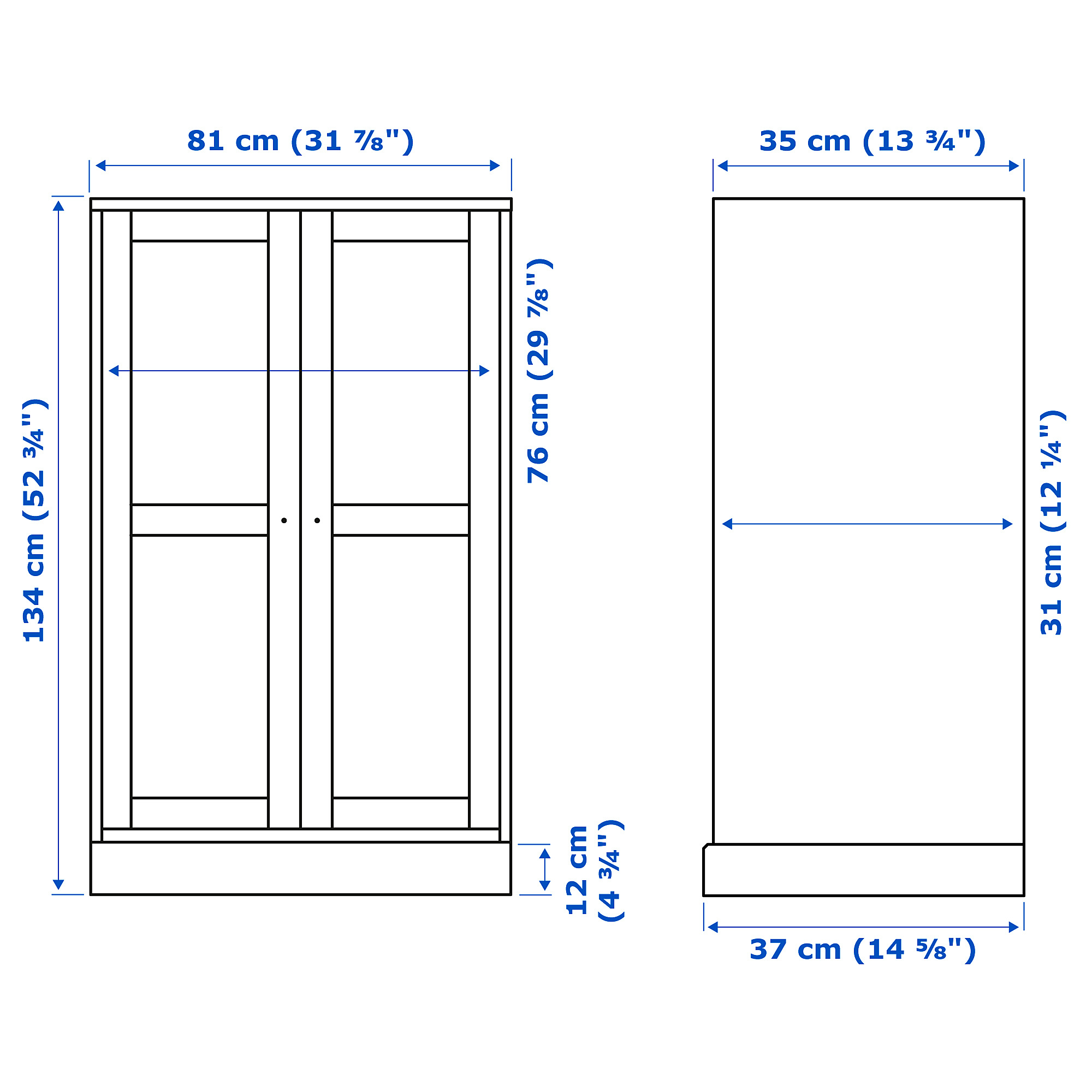 HAVSTA glass-door cabinet with plinth