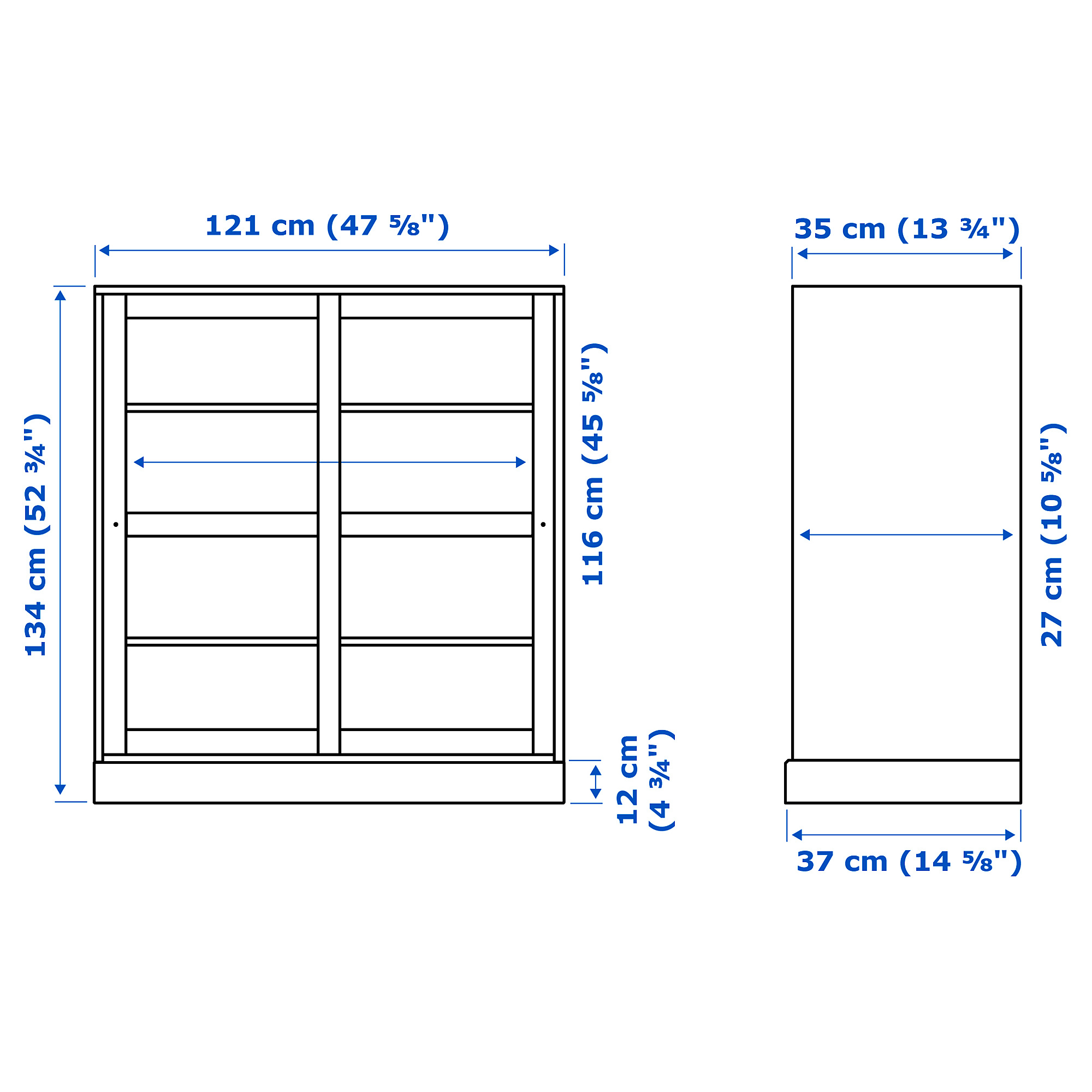 HAVSTA glass-door cabinet with plinth