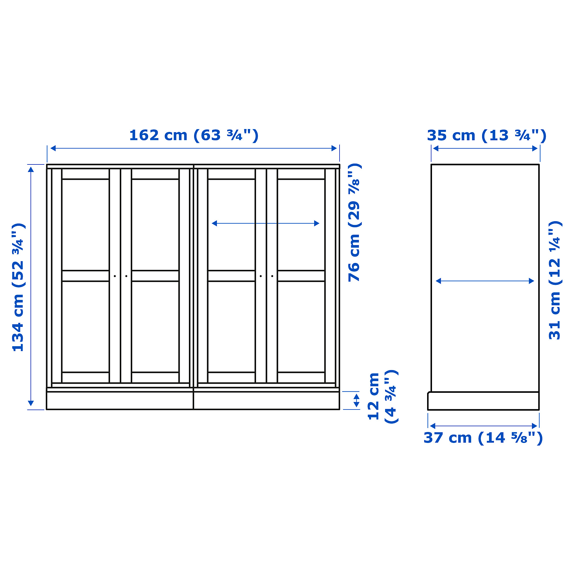 HAVSTA storage combination w glass doors