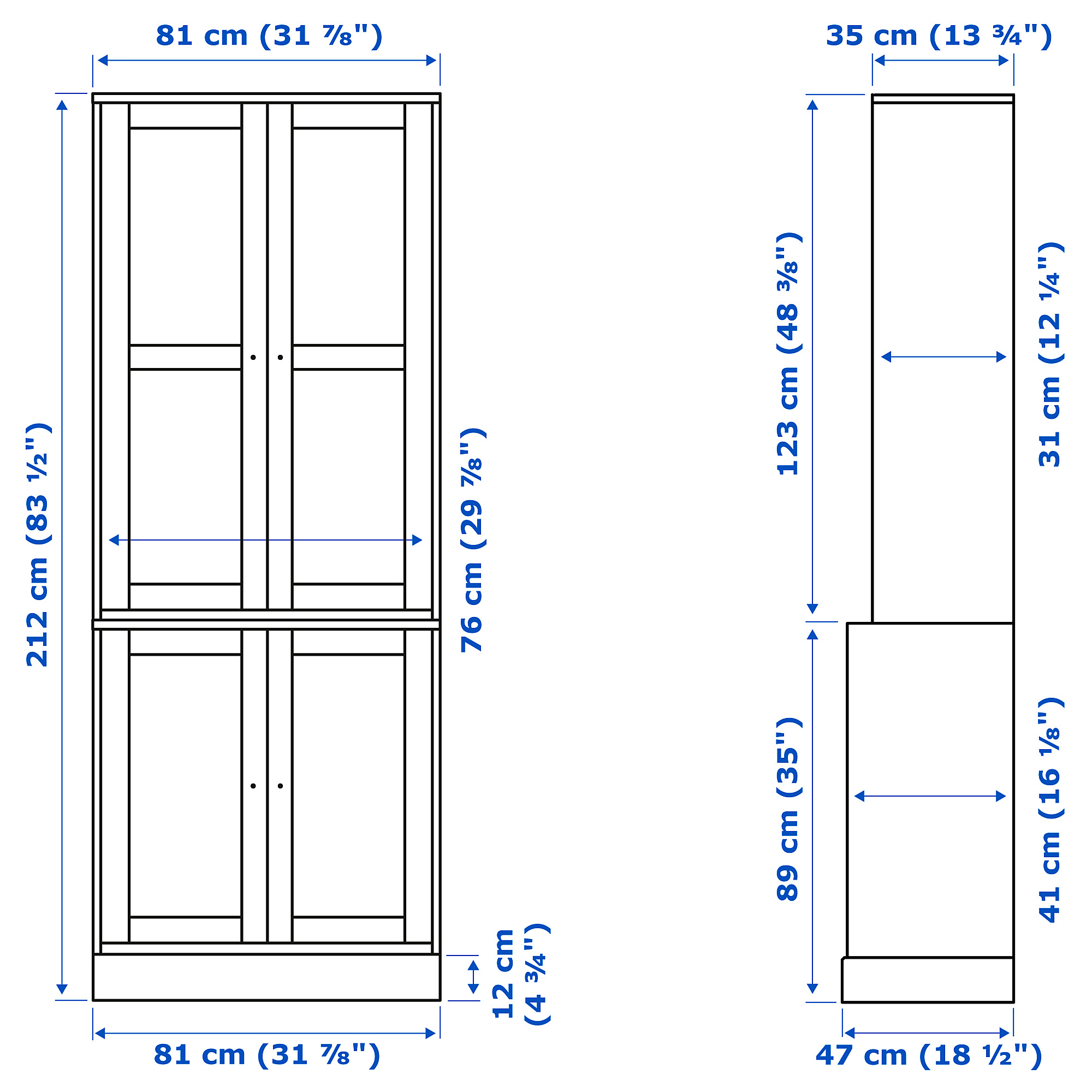 HAVSTA storage combination w glass-doors