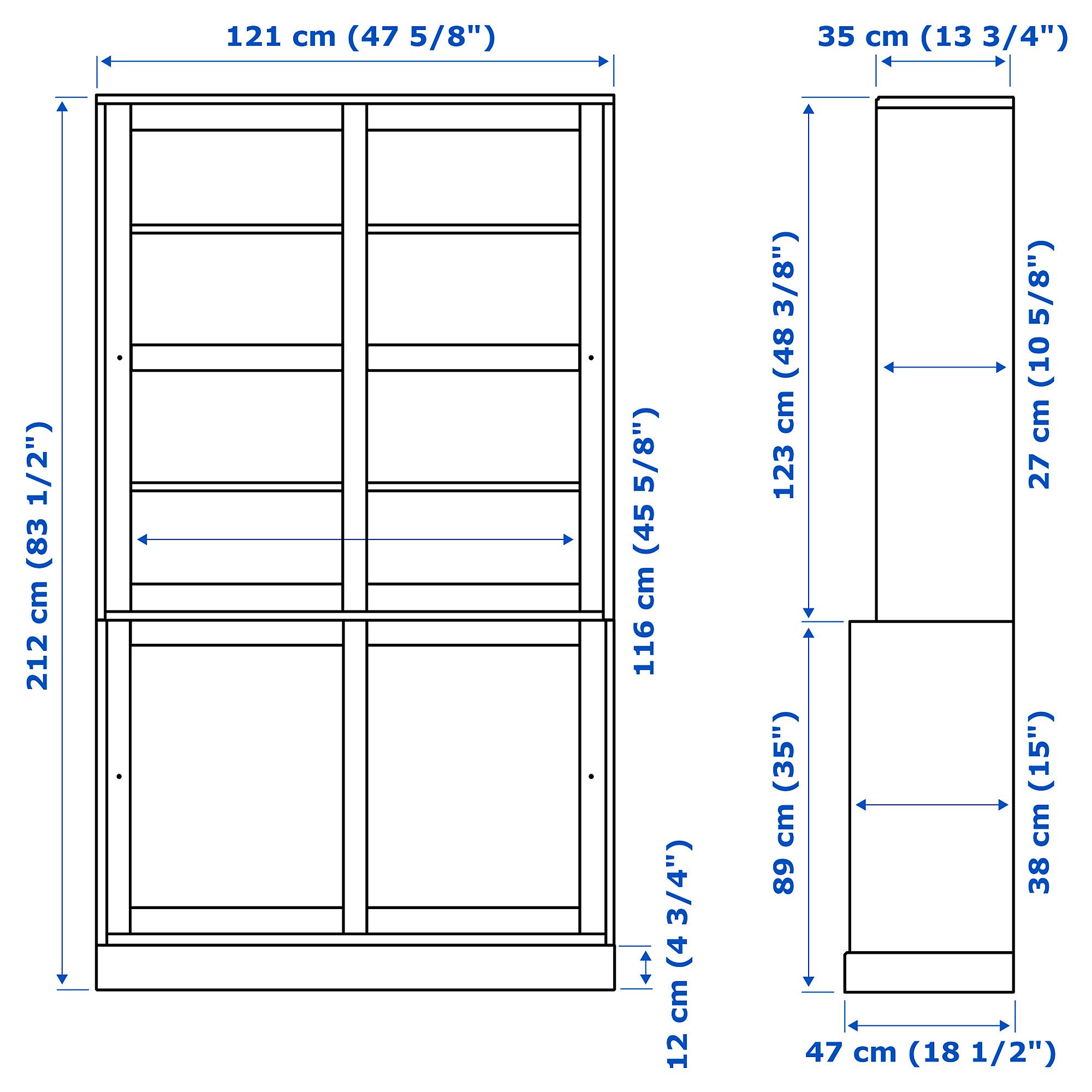 HAVSTA storage comb w sliding glass doors