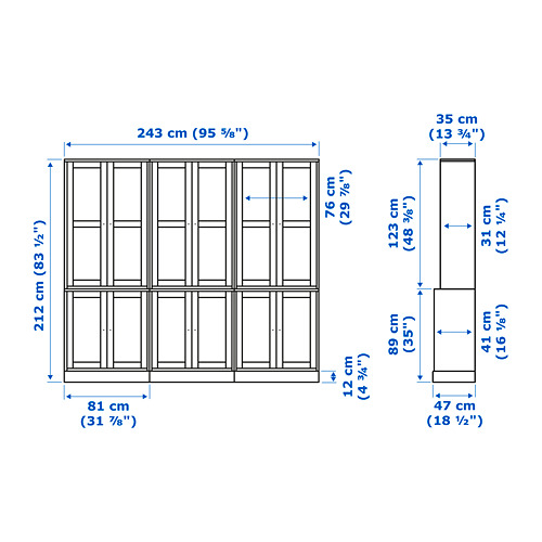 HAVSTA storage combination w glass-doors