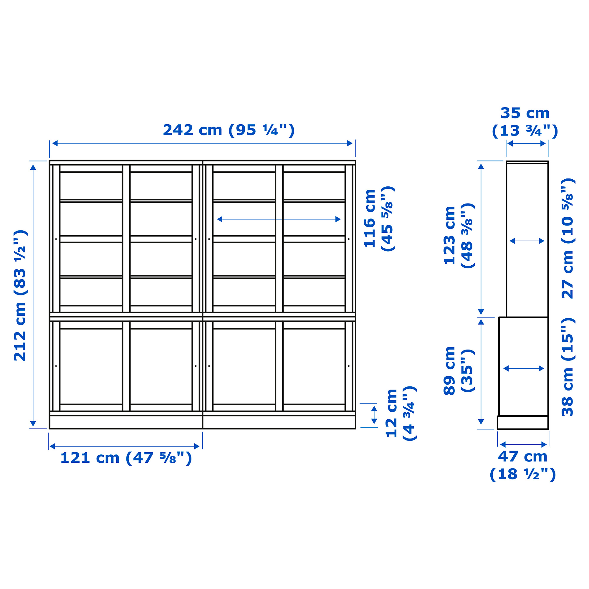 HAVSTA storage comb w sliding glass doors