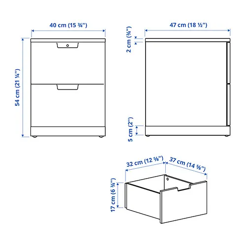 NORDLI 抽屜櫃/2抽