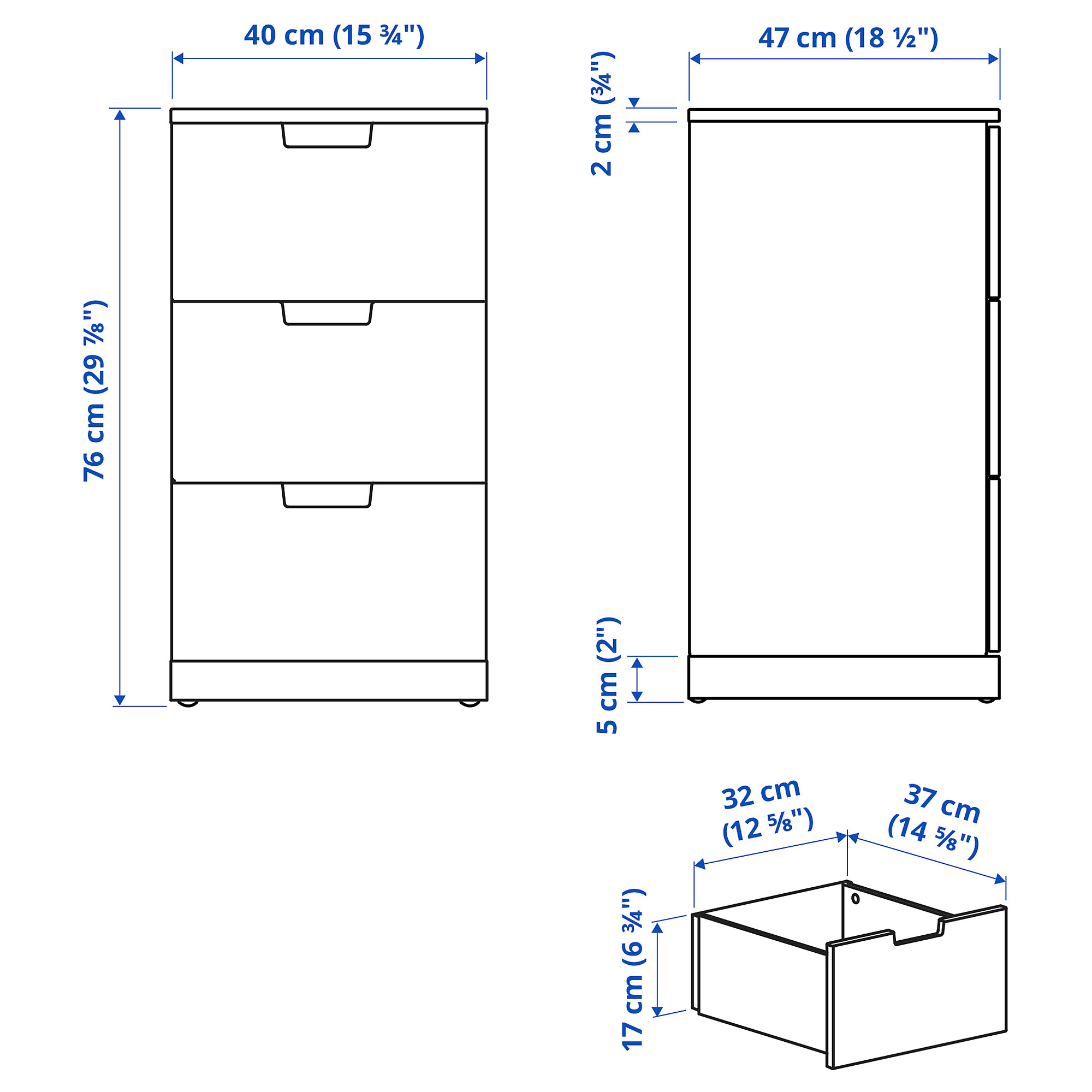 NORDLI 抽屜櫃/3抽