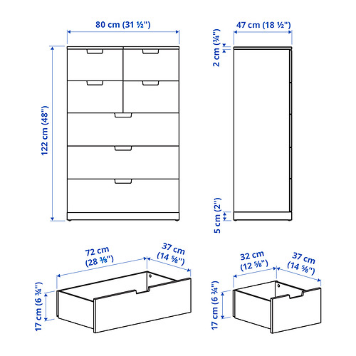 NORDLI 抽屜櫃/7抽