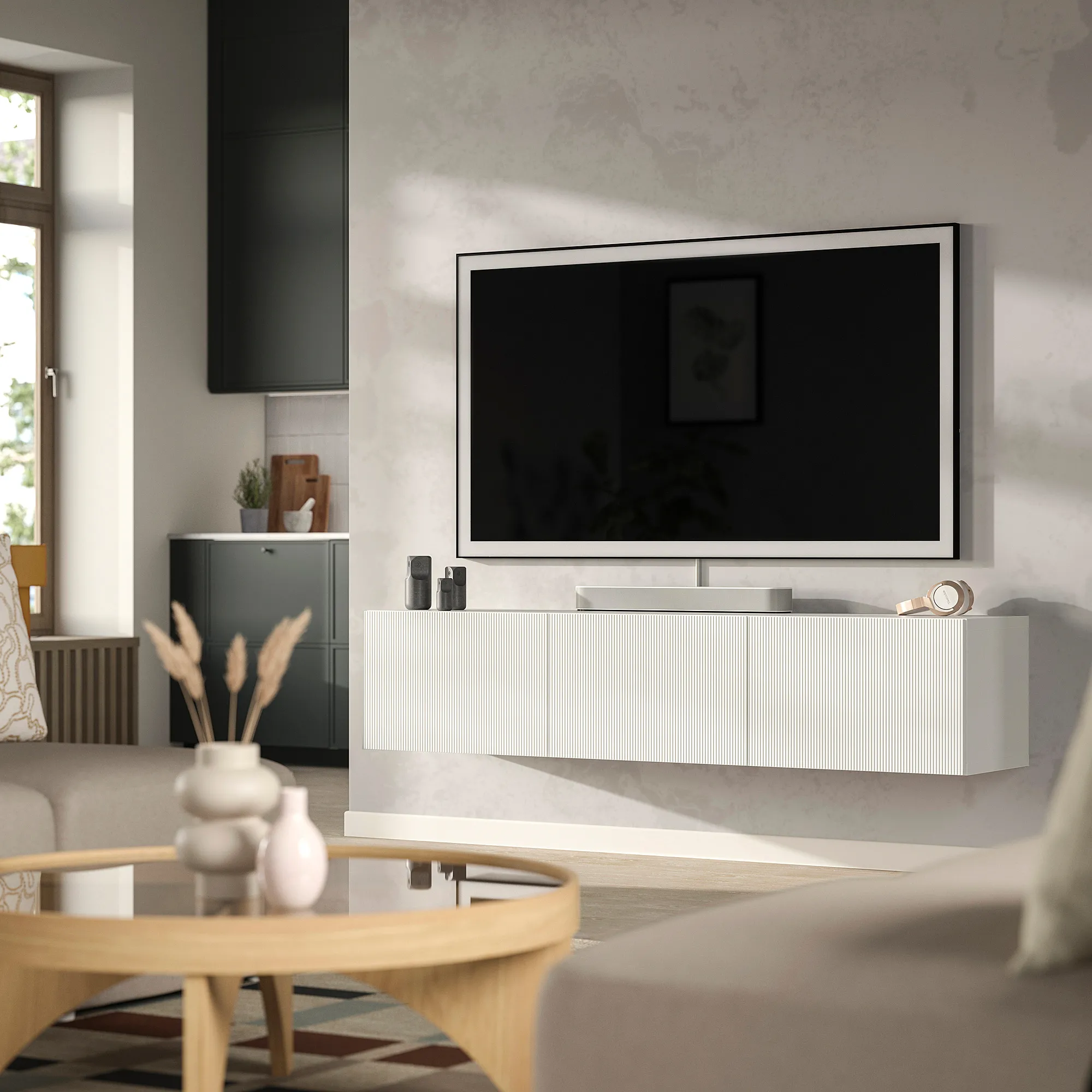 BESTÅ TV bench with doors
