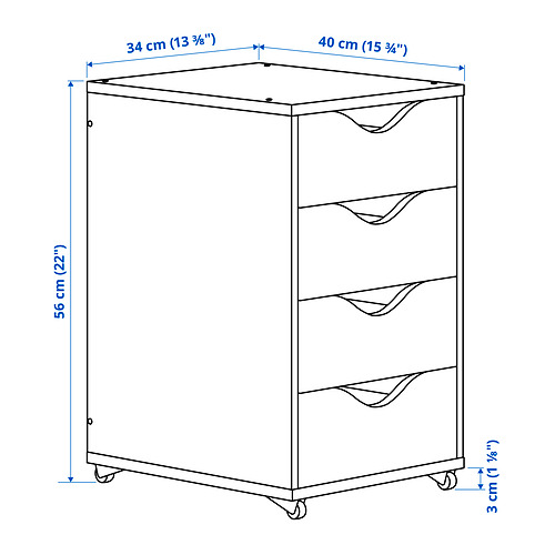 FRIIDROTT drawer unit on castors