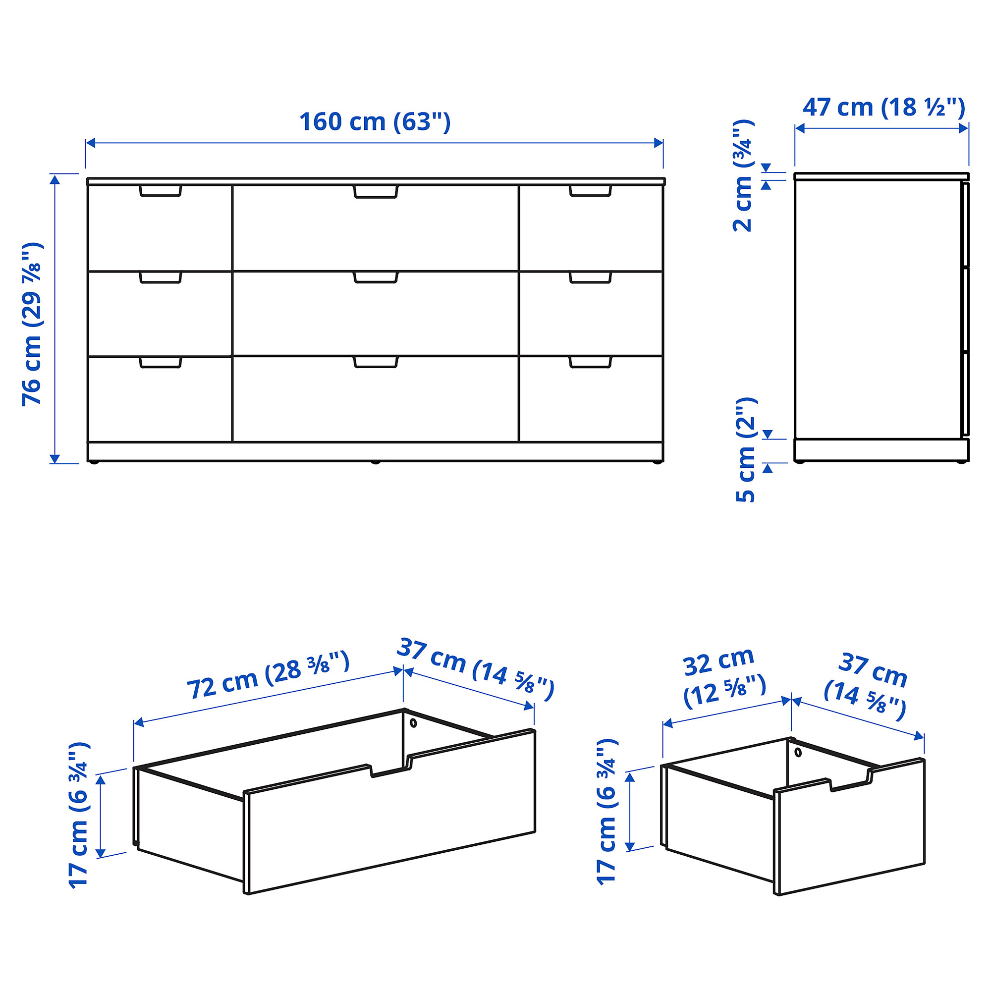 NORDLI 抽屜櫃/9抽