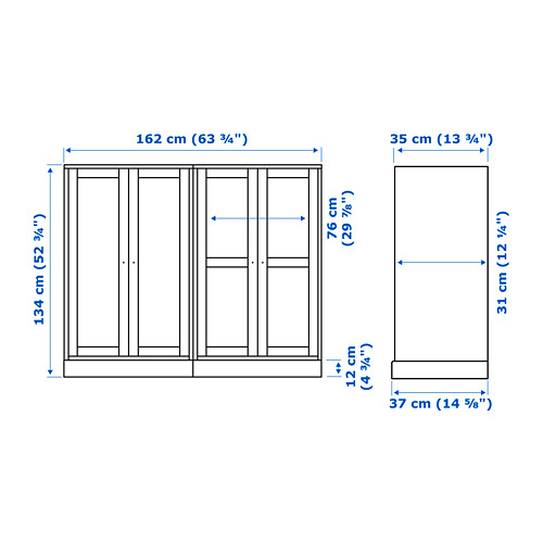 HAVSTA - 玻璃門櫃組合, 白色 | IKEA 線上購物 - PE753690_S4
