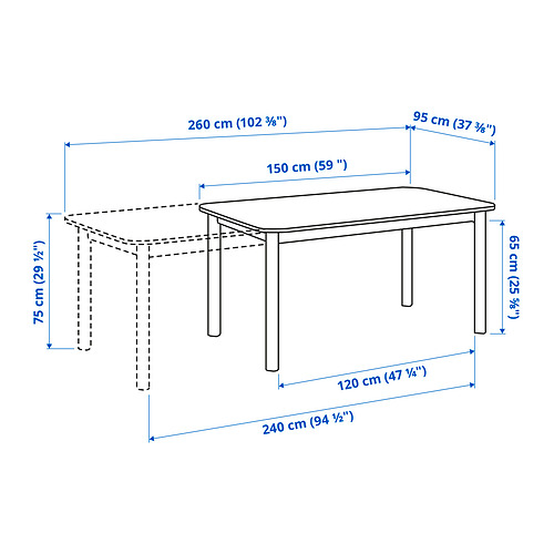 STRANDTORP - 延伸桌, 棕色 | IKEA 線上購物 - PE852278_S4