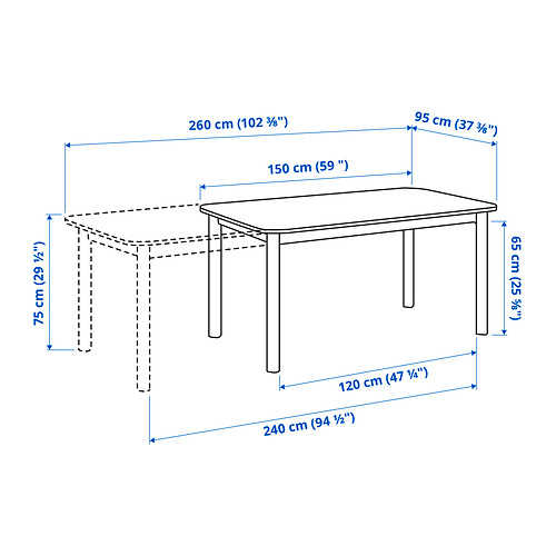 STRANDTORP/ODGER table and 8 chairs