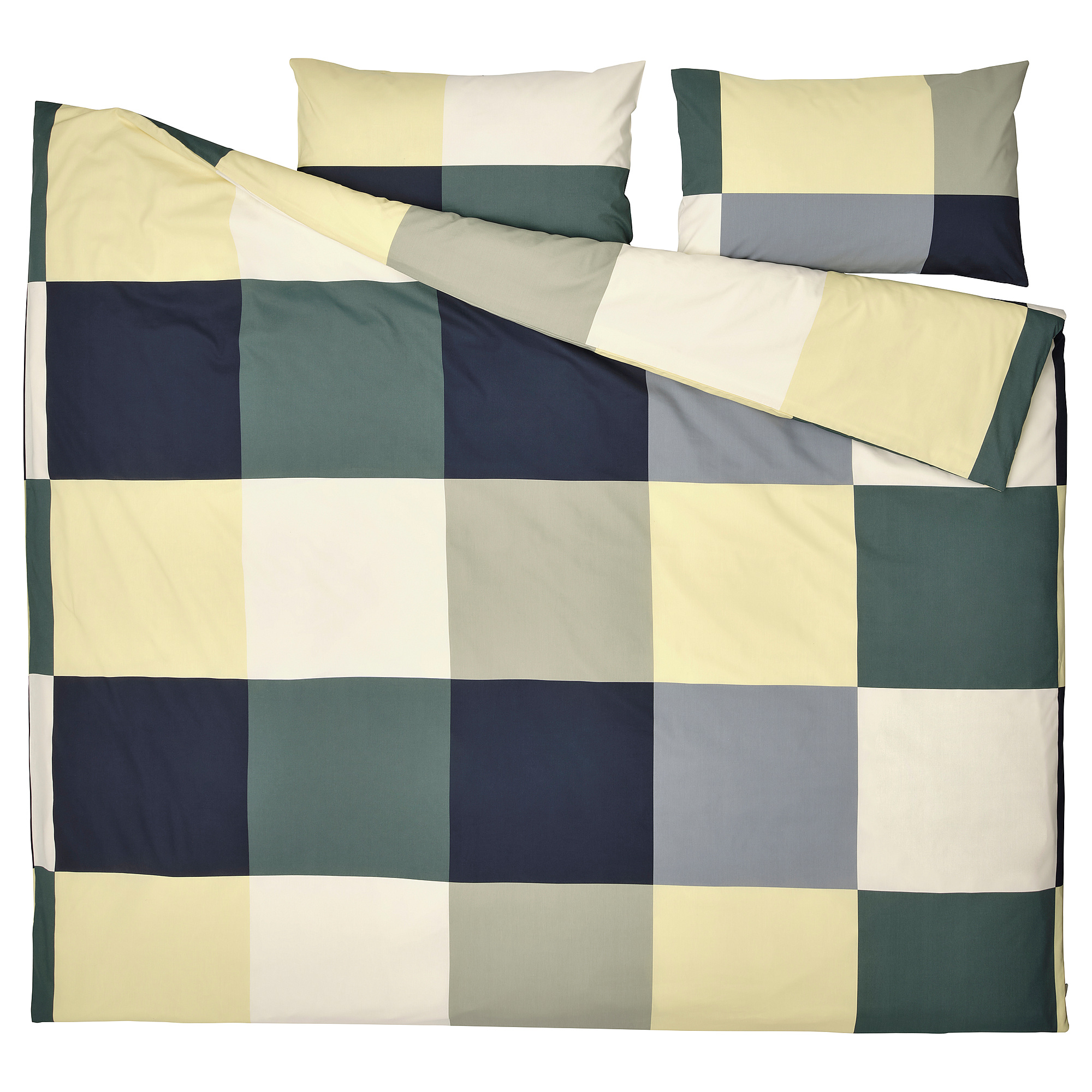 BRUNKRISSLA duvet cover and 2 pillowcases