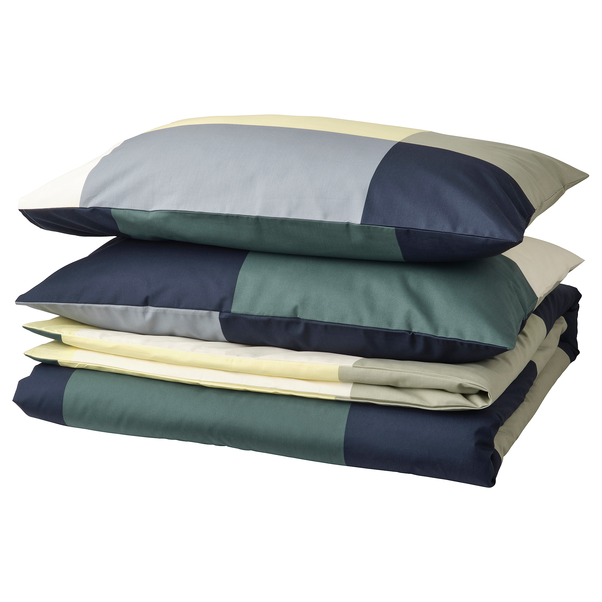 BRUNKRISSLA duvet cover and 2 pillowcases