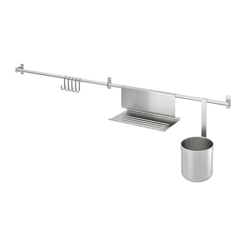 KUNGSFORS - 壁掛桿收納組合, 不鏽鋼, 112 公分 | IKEA 線上購物 - PE753741_S4