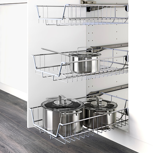 METOD - base cabinet with wire baskets, white/Bodbyn grey | IKEA Taiwan Online - PE600449_S4