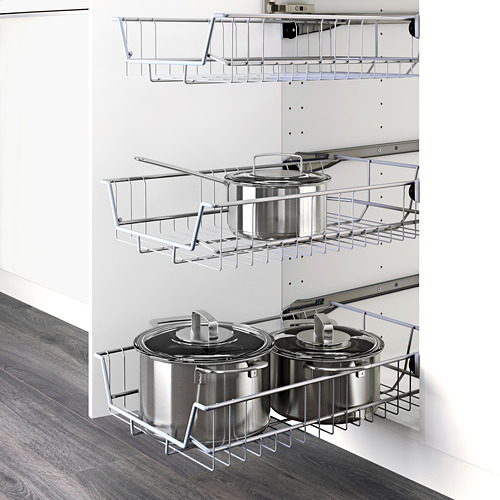 METOD high cabinet w shelves/wire basket