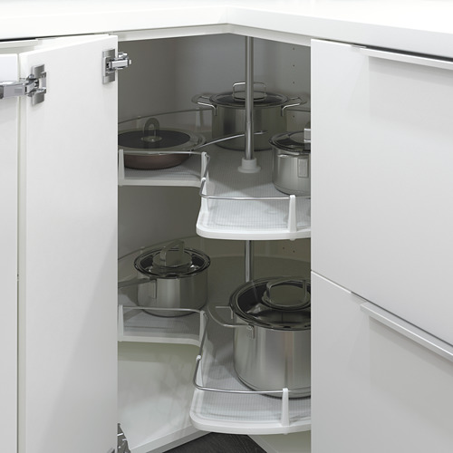 METOD - corner base cabinet with carousel, white/Ringhult white | IKEA Taiwan Online - PE600664_S4