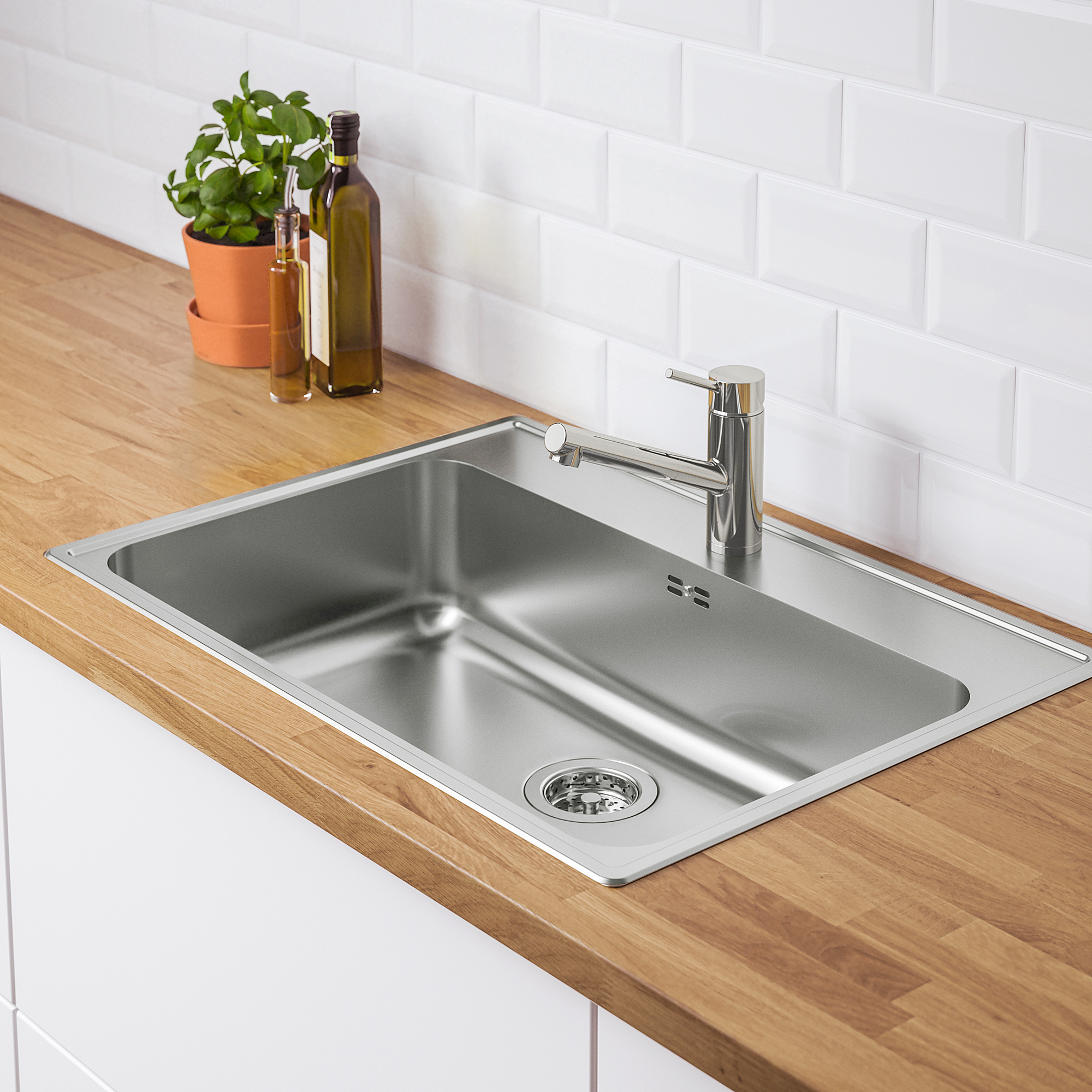 BOHOLMEN inset sink, 1 bowl