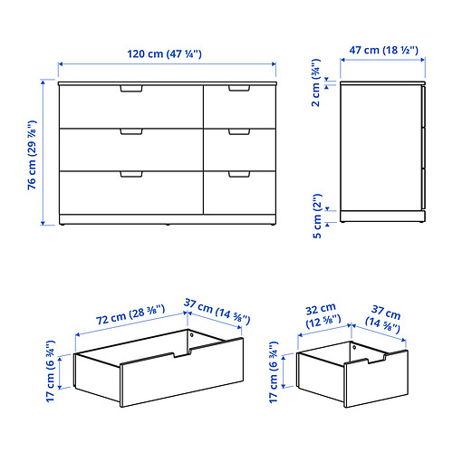 NORDLI - 抽屜櫃/6抽, 白色 | IKEA 線上購物 - PE852457_S4