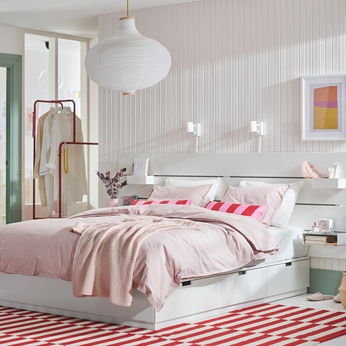 NORDLI - 床框, 白色, 附床底板條/抽屜/床頭板 | IKEA 線上購物 - PH175104_S4