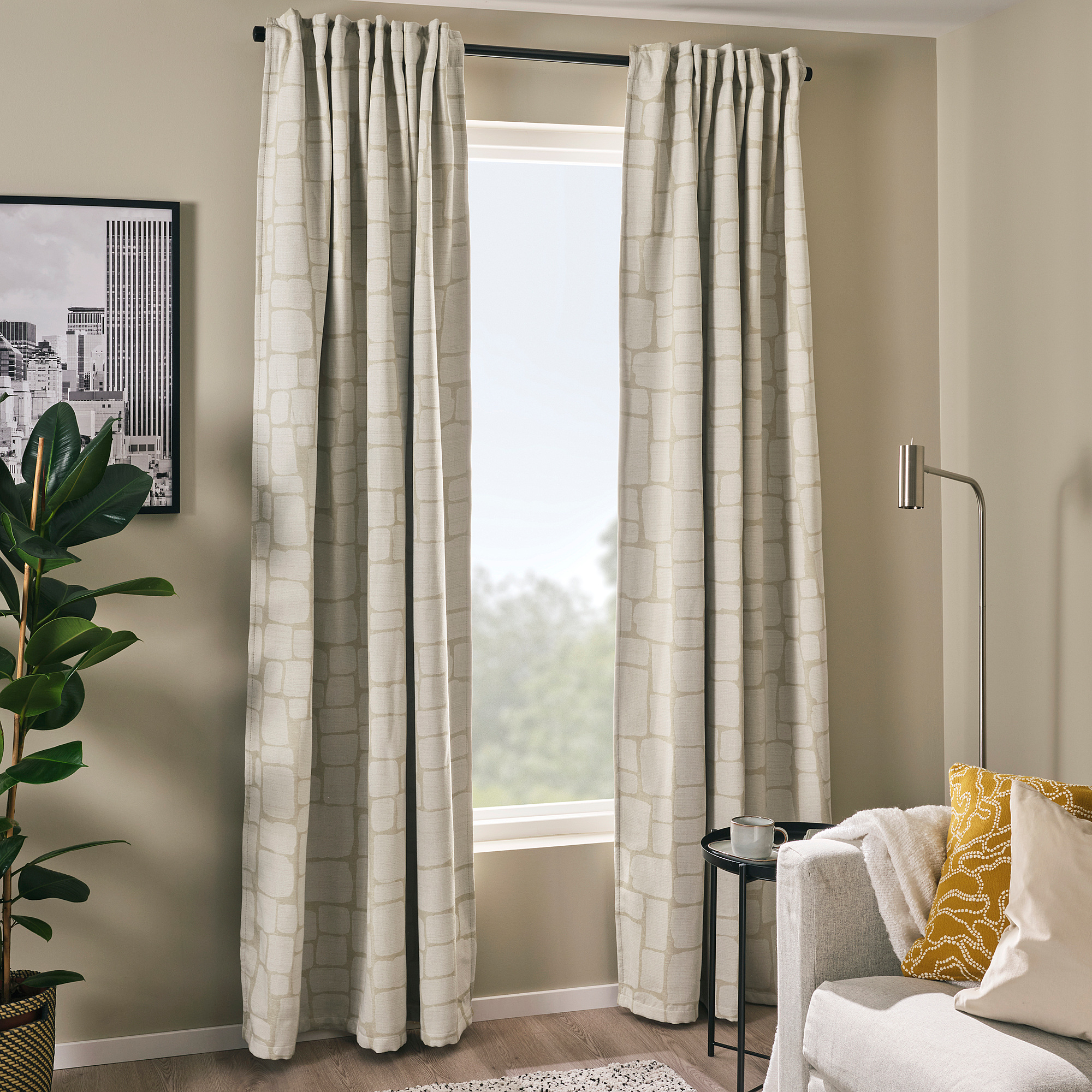 LÖNNSTÄVMAL block-out curtains, 1 pair