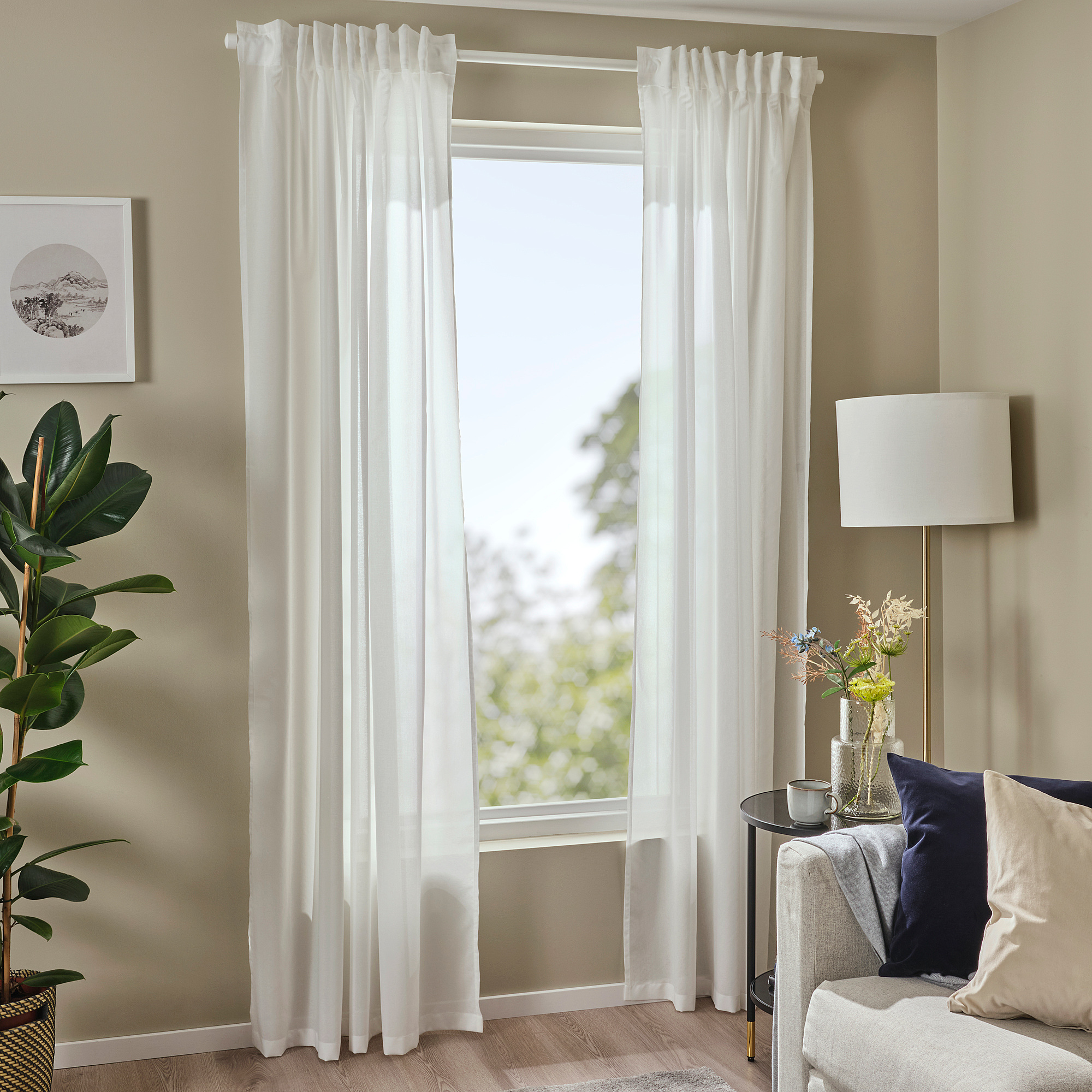 ROSENROBINIA sheer curtains, 1 pair