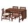 ÄPPLARÖ - table+4 chairs w armrests, outdoor, brown stained/Kuddarna beige | IKEA Taiwan Online - PE713663_S1