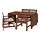 ÄPPLARÖ - table+2 chrsw armr+ bench, outdoor, brown stained/Kuddarna grey | IKEA Taiwan Online - PE713685_S1