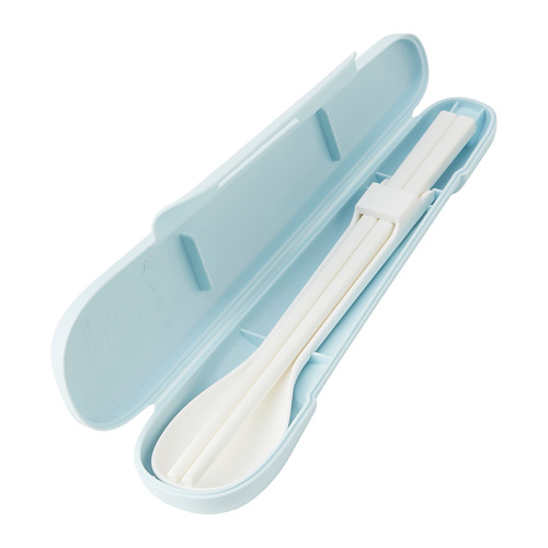 MIDDAGSGÄST - chopsticks and spoon set with case, blue | IKEA Taiwan Online - PE781385_S4