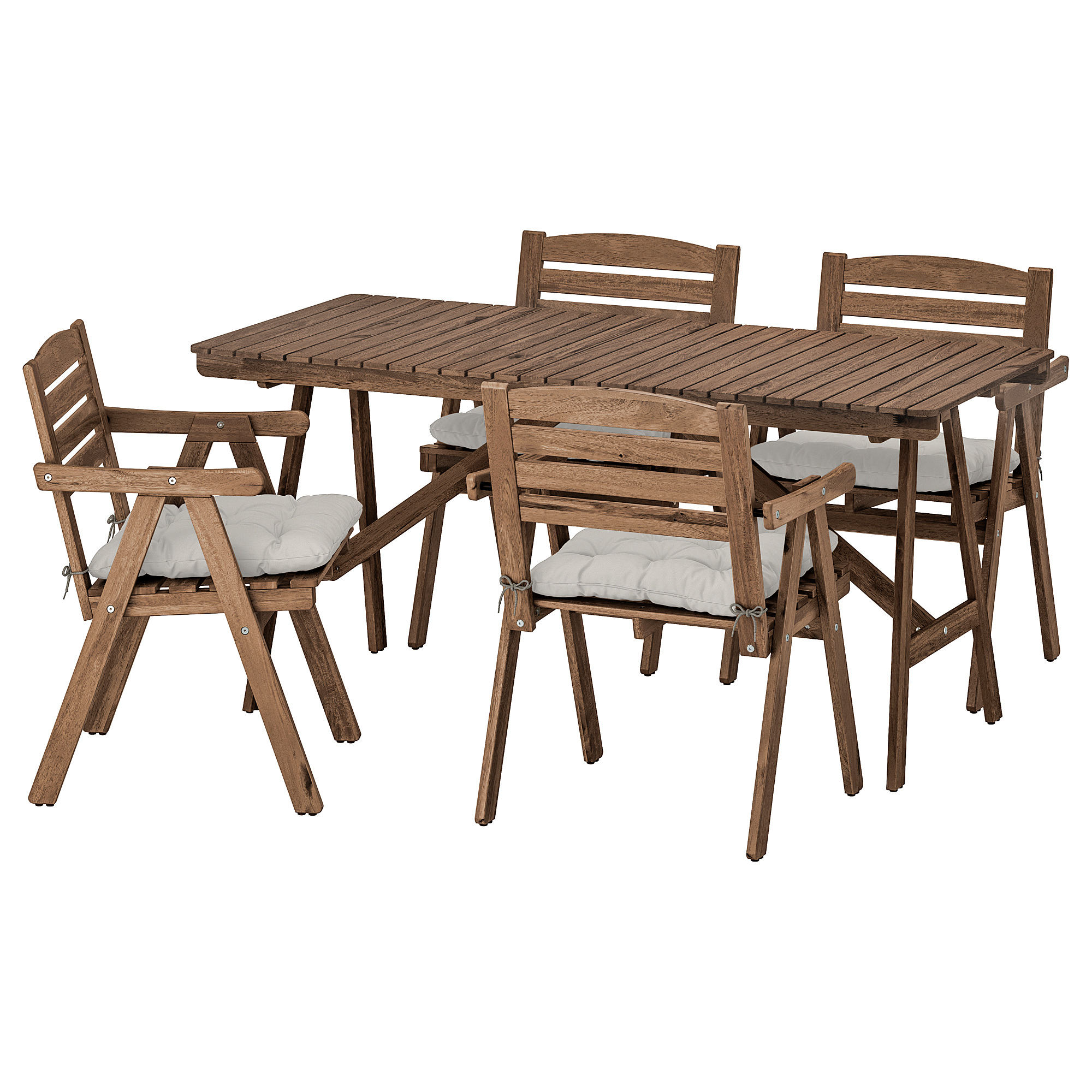 Falholmen 戶外餐桌椅組 淺棕色 Kuddarna 灰色 Ikea 線上購物