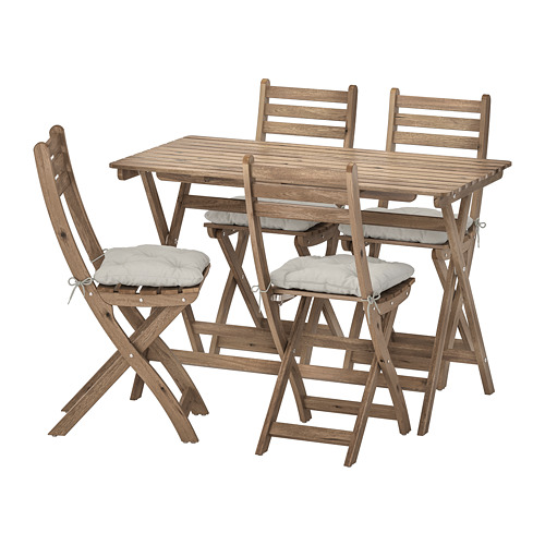 ASKHOLMEN - 戶外餐桌椅組, 灰棕色/Kuddarna 灰色 | IKEA 線上購物 - PE713786_S4