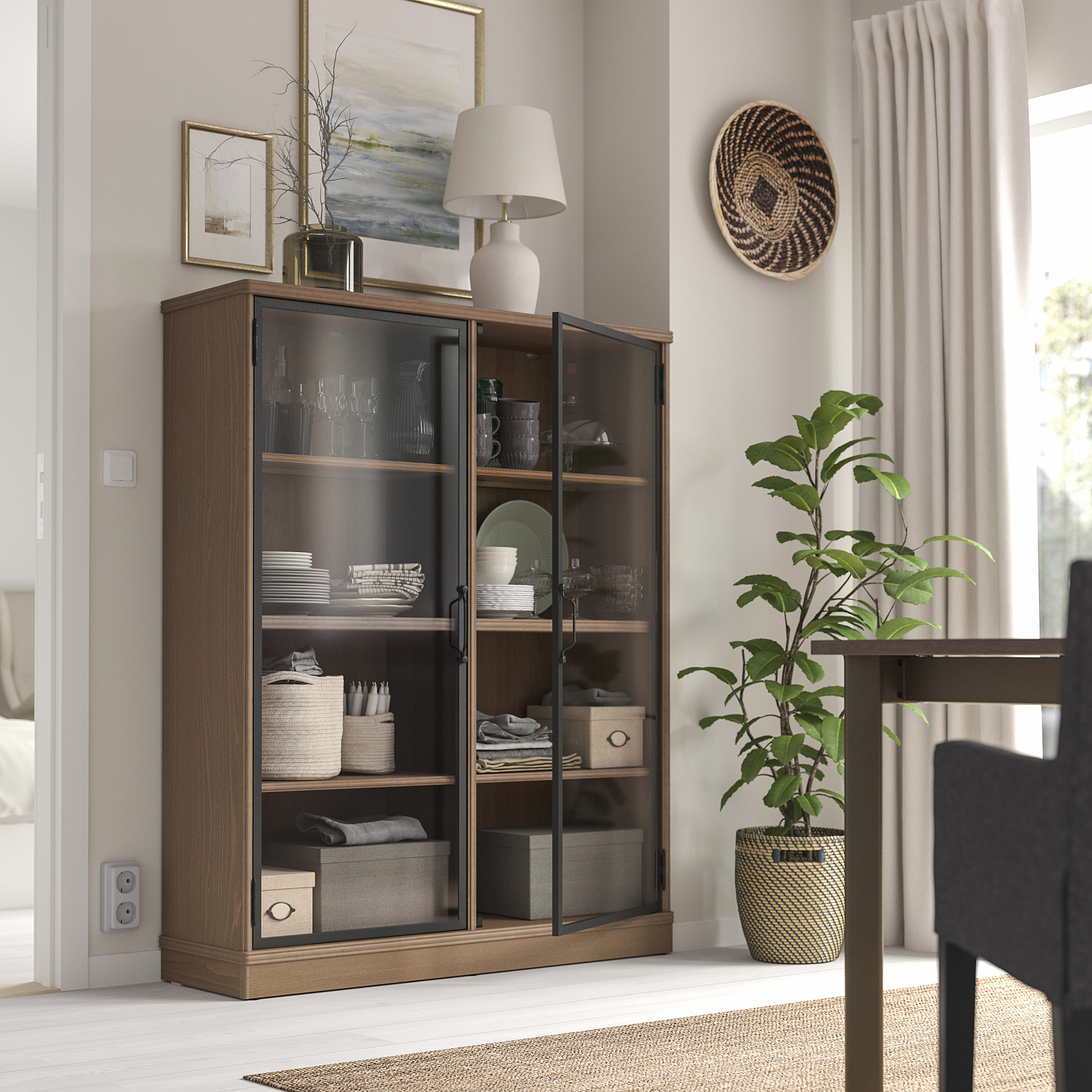 LANESUND glass-door cabinet