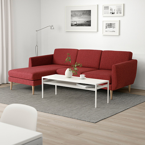 SMEDSTORP - 3-seat sofa with chaise longue, Lejde/red/brown birch | IKEA Taiwan Online - PE852635_S4