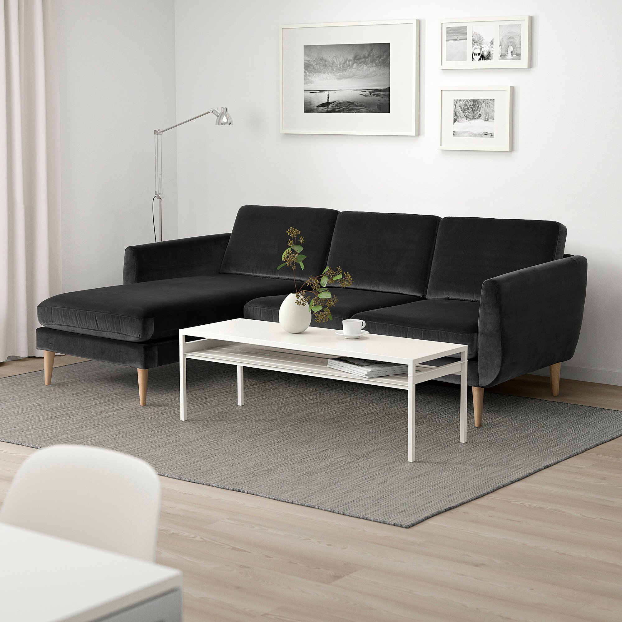 SMEDSTORP 3-seat sofa with chaise longue