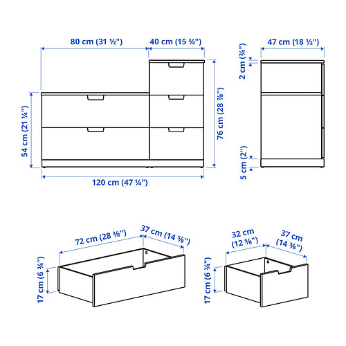 NORDLI - chest of 5 drawers, white | IKEA Taiwan Online - PE852667_S4