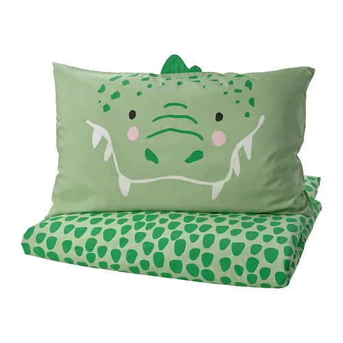 NATTHÄGER - 被套附一個枕頭套, 綠色/鱷魚, 150x200/50x80 公分 | IKEA 線上購物 - PE957342_S4