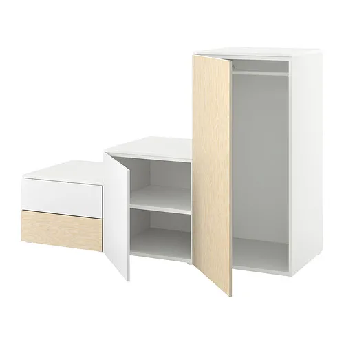 PLATSA - 2門2抽衣櫃/衣櫥, 白色 Kalbåden/松木效果 FONNES白色, 180x57x123 公分 | IKEA 線上購物 - PE891537_S4
