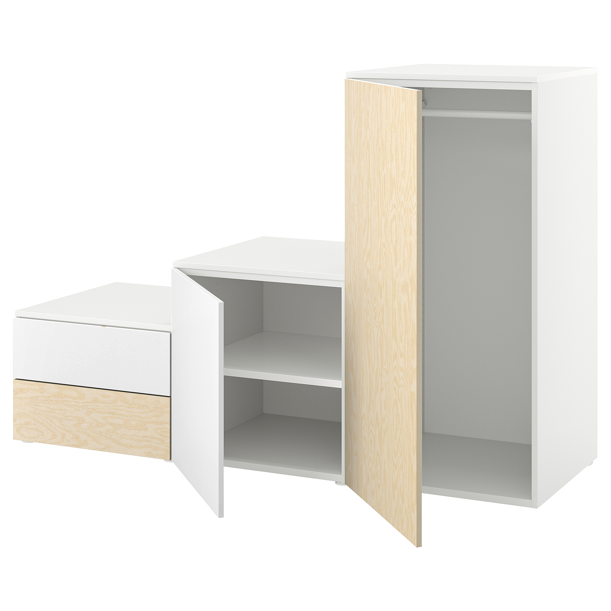 PLATSA wardrobe with 2 doors+2 drawers