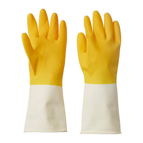 RINNIG - cleaning gloves, bright yellow/off-white, M | IKEA Taiwan Online - PE928459_S4